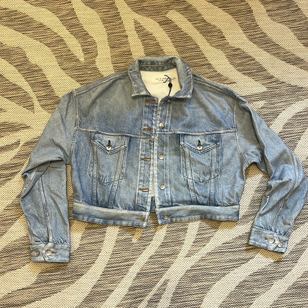 Cropped faux denim rag & bone jacket